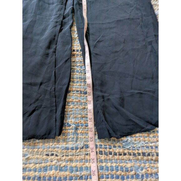 Vtg Cache Black Breakaway Wide Leg Ultra High Rise Pants Size 10 Chiffon Rayon - Picture 4 of 8